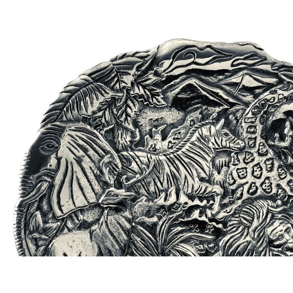 Embossed African Wildlife Animal Metal Plate 3D 7.5" TWN Perfect Vintage 1991 - Picture 4 of 10